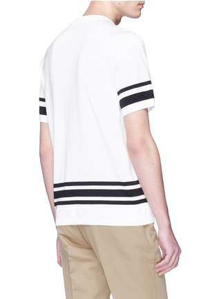 Back View - Click To Enlarge - TOMORROWLAND - Stripe panel knit T-shirt