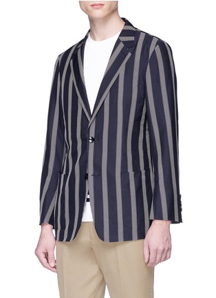 Front View - Click To Enlarge - TOMORROWLAND - Stripe silk seersucker blazer