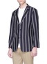Front View - Click To Enlarge - TOMORROWLAND - Stripe silk seersucker blazer