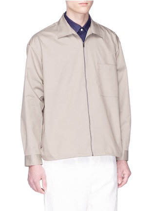 Front View - Click To Enlarge - TOMORROWLAND - Chest pocket poplin zip shirt jacket