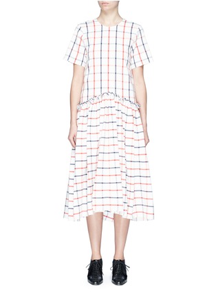 Main View - Click To Enlarge - 72722 - 'Ebbs and Flows' windowpane check seersucker dress