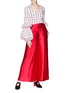 Figure View - Click To Enlarge - 72722 - 'Rope a Dope' lace-up satin wide leg pants