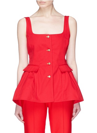 Main View - Click To Enlarge - 72722 - 'Junk in The Trunk' sleeveless twill peplum top