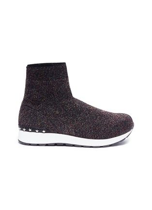 Main View - Click To Enlarge - WINK - 'Liquorice' mid top knit kids sneaker boots