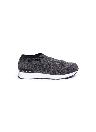 Main View - Click To Enlarge - WINK - 'Liquorice' low top knit kids sneakers