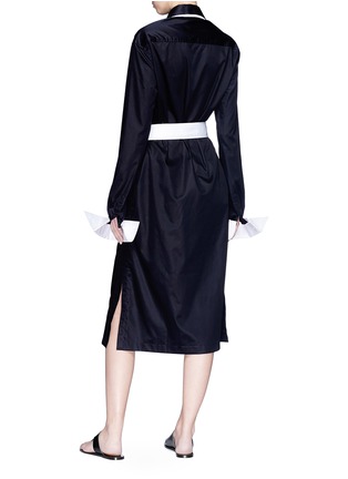 Back View - Click To Enlarge - 10224 - 'Cecily' detachable cuff double belted shirt dress