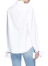 Back View - Click To Enlarge - 10224 - 'Anne' silk satin cuff trim boyfriend shirt