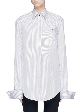 Main View - Click To Enlarge - 10224 - 'Accent' detachable cuff stripe boyfriend shirt