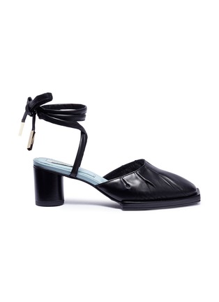 Main View - Click To Enlarge - BOTH - Ankle tie leather mule sandals