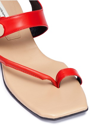 Detail View - Click To Enlarge - BOTH - Toe ring slant band leather slingback sandals
