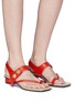 Figure View - Click To Enlarge - BOTH - Toe ring slant band leather slingback sandals