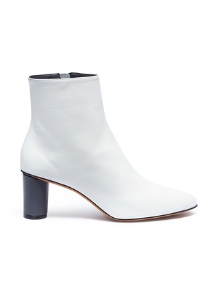 Main View - Click To Enlarge - GRAY MATTERS - 'Monika' cylindrical heel leather ankle boots