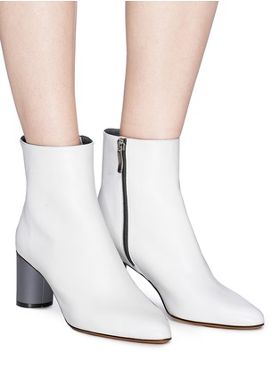 Figure View - Click To Enlarge - GRAY MATTERS - 'Monika' cylindrical heel leather ankle boots
