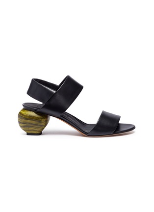 Main View - Click To Enlarge - GRAY MATTERS - 'Marmo' sculptural heel slingback leather sandals