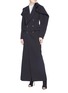 Figure View - Click To Enlarge - Y/PROJECT - Ruffle shoulder double breasted wool coat