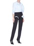 Figure View - Click To Enlarge - Y/PROJECT - Cutout thigh wool suiting pants