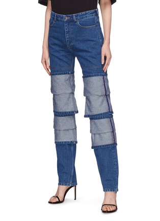 Front View - Click To Enlarge - Y/PROJECT - Triple cuff layered jeans