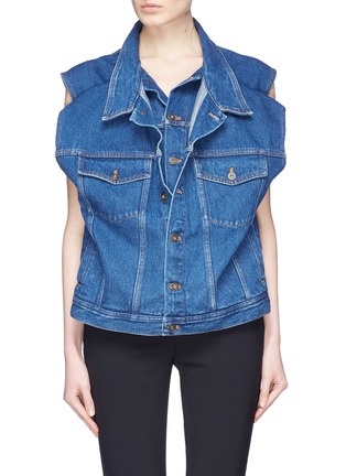 Main View - Click To Enlarge - Y/PROJECT - Double layered front denim vest
