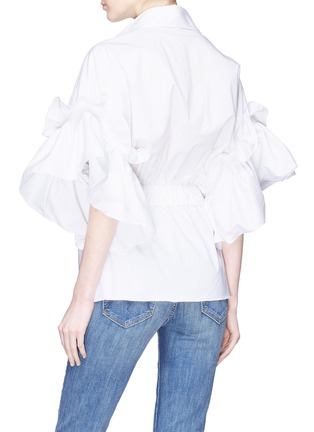 Back View - Click To Enlarge - 73052 - 'Marco Polo' ruffle flared sleeve poplin top
