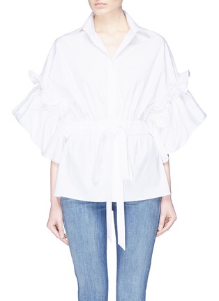Main View - Click To Enlarge - 73052 - 'Marco Polo' ruffle flared sleeve poplin top