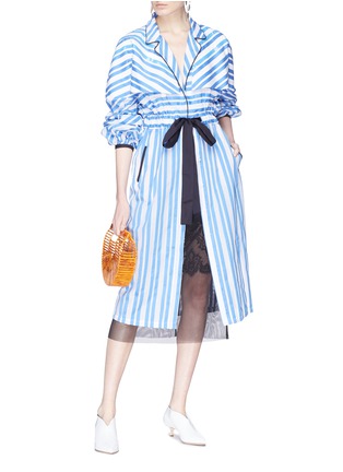 Figure View - Click To Enlarge - 73052 - 'Lioness' puff sleeve tie waist stripe trench coat