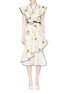 Main View - Click To Enlarge - 73052 - 'Marquesas Islands' ruffle floral print broderie anglaise dress