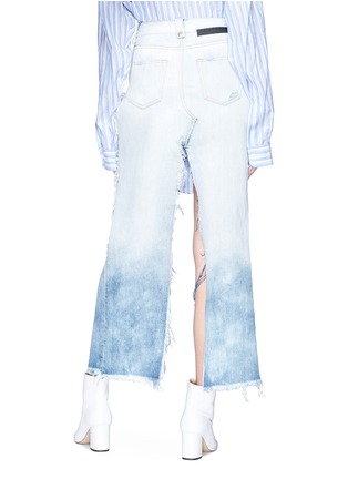 Back View - Click To Enlarge - BEN TAVERNITI UNRAVEL PROJECT  - Deconstructed washed denim skirt