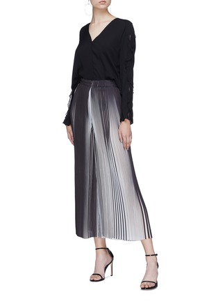 Figure View - Click To Enlarge - TOME - Stripe pleated georgette culottes