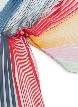 Detail View - Click To Enlarge - TOME - Rainbow stripe pleated georgette dress