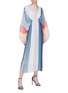 Figure View - Click To Enlarge - TOME - Rainbow stripe pleated georgette dress