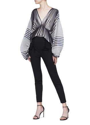 Figure View - Click To Enlarge - TOME - Stripe pleated georgette blouse
