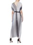 Back View - Click To Enlarge - TOME - Stripe pleated tie neck georgette jumpsuit