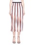 Main View - Click To Enlarge - MONSE - Fringe stripe silk skirt