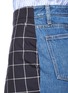 Detail View - Click To Enlarge - MONSE - Denim back windowpane check wool pencil skirt