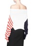Back View - Click To Enlarge - MONSE - Star and stripe intarsia cropped off-shoulder sweater
