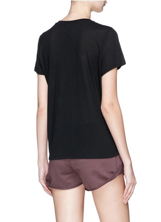 Back View - Click To Enlarge - TOPSHOP - Textured logo print T-shirt
