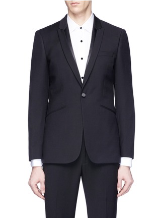 Main View - Click To Enlarge - TOPMAN - Slim fit herringbone tuxedo soft blazer