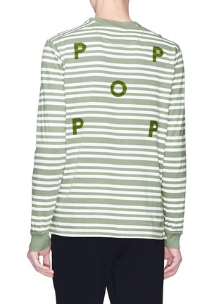 Back View - Click To Enlarge - 74070 - 'Pop Triple' logo print stripe long sleeve T-shirt
