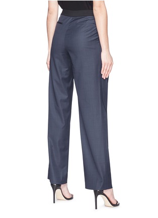 Back View - Click To Enlarge - DION LEE - Belted angled drape panel check wide leg pants