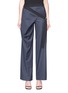 Main View - Click To Enlarge - DION LEE - Belted angled drape panel check wide leg pants