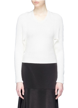 Main View - Click To Enlarge - DION LEE - Tie open back rib knit sweater