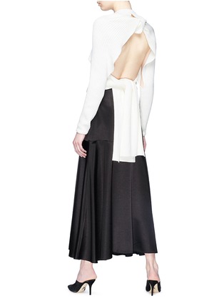 Figure View - Click To Enlarge - DION LEE - Tie open back rib knit sweater