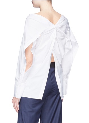 Back View - Click To Enlarge - DION LEE - Slit sleeve convertible twist yoke shirt