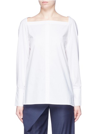 Main View - Click To Enlarge - DION LEE - Slit sleeve convertible twist yoke shirt