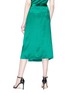 Back View - Click To Enlarge - DION LEE - Buckled mulberry silk satin mock wrap midi skirt
