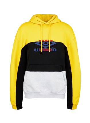 Main View - Click To Enlarge - VETEMENTS - 'DHL Umbro' logo print patchwork unisex hoodie