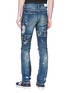 Back View - Click To Enlarge - NOVE - Rip-and-repair skinny jeans