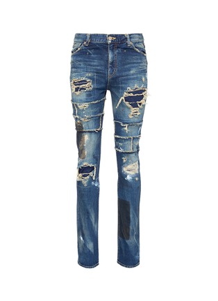 Main View - Click To Enlarge - NOVE - Rip-and-repair skinny jeans