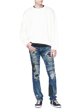 Figure View - Click To Enlarge - NOVE - Rip-and-repair skinny jeans