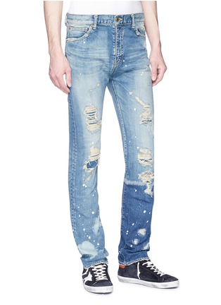 Front View - Click To Enlarge - NOVE - Paint splatter ripped skinny jeans